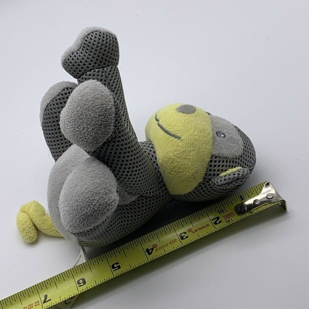 Breathable Baby Rattle Monkey Grey Mesh Plush - Picture 6 of 8